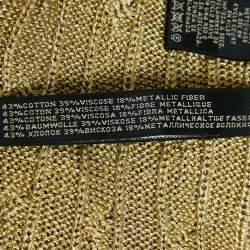 Pre Owned Ralph Lauren Gold Cable Lurex Knit Mini Dress M