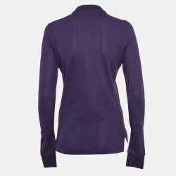 مملوكة مسبقًا Polo Ralph Lauren Purple Cotton Pique Long Sleeve Polo T-Shirt M
