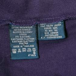 �مملوكة مسبقًا Polo Ralph Lauren Purple Cotton Pique Long Sleeve Polo T-Shirt M
