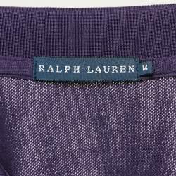 مملوكة مسبقًا Polo Ralph Lauren Purple Cotton Pique Long Sleeve Polo T-Shirt M
