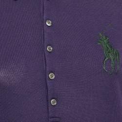 مملوكة مسبقًا Polo Ralph Lauren Purple Cotton Pique Long Sleeve Polo T-Shirt M