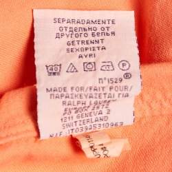 Pre Owned Ralph Lauren Orange Logo Embroidered Cotton Custom Fit Shirt S