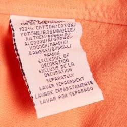 Pre Owned Ralph Lauren Orange Logo Embroidered Cotton Custom Fit Shirt S