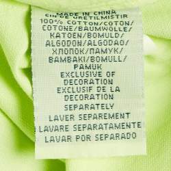 Pre Owned Ralph Lauren Neon Green Logo Embroidered Custom Fit Shirt S