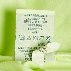 Pre Owned Ralph Lauren Neon Green Logo Embroidered Custom Fit Shirt S