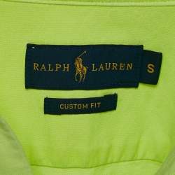 Pre Owned Ralph Lauren Neon Green Logo Embroidered Custom Fit Shirt S