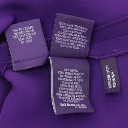 Pre Owned Ralph Lauren Purple Silk Belted Midi Dress M