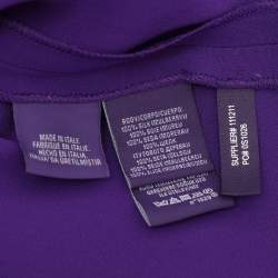 Pre Owned Ralph Lauren Purple Silk Belted Midi Dress M