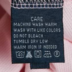 Pre Owned Ralph Lauren Pink Logo Embroidered Cotton Skinny Polo T-Shirt M