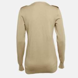Ralph Lauren Beige Wool Blend Button Front Cardigan M