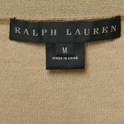 Ralph Lauren Beige Wool Blend Button Front Cardigan M