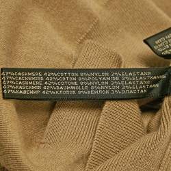 Ralph Lauren Beige Wool Blend Button Front Cardigan M