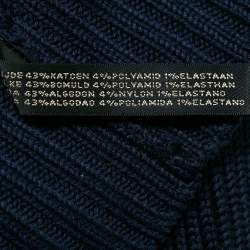 Pre Owned Ralph Lauren Navy Blue Rib Knit Double Breasted Jacket M