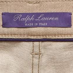 Pre Owned Ralph Lauren Brown Cotton Skin Fit Pants M Waist 27"