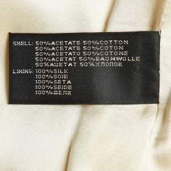 Pre Owned Ralph Lauren Cream Satin Double Breasted Blazer S