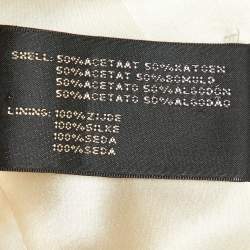 Pre Owned Ralph Lauren Cream Satin Double Breasted Blazer S