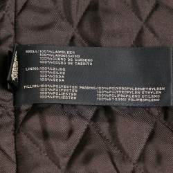 Pre Owned Ralph Lauren Leather Brown Leather Zip Detail Riders Jacket M