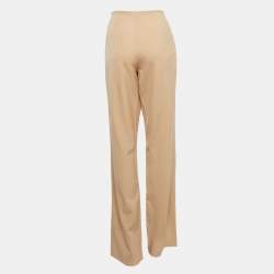 Pre Owned Ralph Lauren Beige Stretch Wool Straight Leg Trousers L