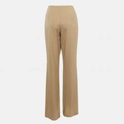 Ralph Lauren Beige Stretch Wool Straight Leg Trousers L