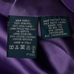 Pre Owned Ralph Lauren Purple Embroidered Wool Single Breasted Blazer S