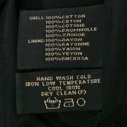 Ralph Lauren Black Cotton Single Breasted High Neck Coat M