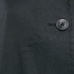 Ralph Lauren Black Cotton Single Breasted High Neck Coat M
