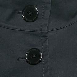 Ralph Lauren Black Cotton Single Breasted High Neck Coat M