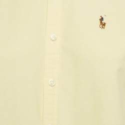 Pre Owned Ralph Lauren Yellow Cotton Slim Fit Button Front Shirt M