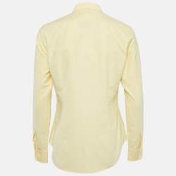Pre Owned Ralph Lauren Yellow Cotton Slim Fit Button Front Shirt M