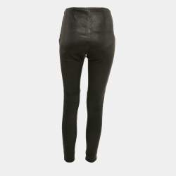 Pre Owned Ralph Lauren Black Leather Leggings M