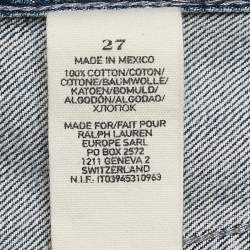 Pre Owned Ralph Lauren Blue Distressed Denim Low Waist Jeans M 33"