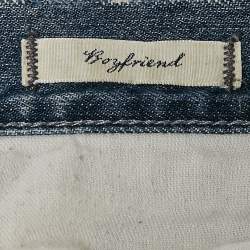 Pre Owned Ralph Lauren Blue Distressed Denim Low Waist Jeans M 33"