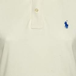 مملوكة مسبقًا Ralph Lauren Cream Cotton Pique Polo T-Shirt L