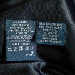 مملوكة مسبقًا Ralph Lauren Black Wool Logo Embellished Single Breasted Blazer L