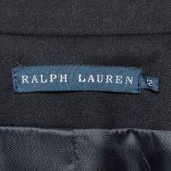 مملوكة مسبقًا Ralph Lauren Black Wool Logo Embellished Single Breasted Blazer L