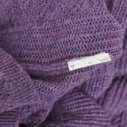 Pre Owned Ralph Lauren Purple Cable Knit Ruffled Sweater S