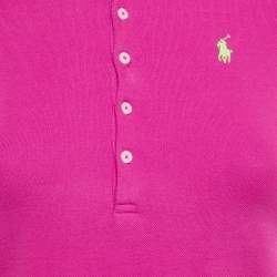 مملوكة مسبقًا تي شيرت بولو بيكيه قطن وردي رالف لورين مقاس كبير