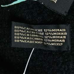 Pre Owned Ralph Lauren Black Cashmere Knit Ruffled Mid-Length Coat L