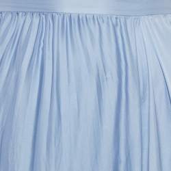 Pre Owned Ralph Lauren Blue Plisse Silk Maxi Skirt S