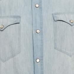 مملوكة مسبقًا Ralph Lauren Blue Faded Denim Long Sleeve Shirt S