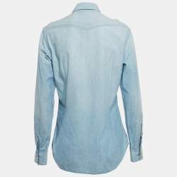 مملوكة مسبقًا Ralph Lauren Blue Faded Denim Long Sleeve Shirt S
