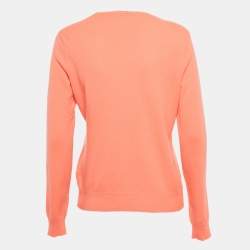 Pre Owned Ralph Lauren Orange Cashmere Crew Neck Sweater L