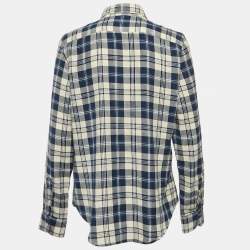 Pre Owned Ralph Lauren Blue Tartan Checks Cotton Classic Fit Shirt L