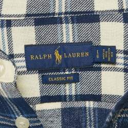 Pre Owned Ralph Lauren Blue Tartan Checks Cotton Classic Fit Shirt L