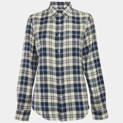 Pre Owned Ralph Lauren Blue Tartan Checks Cotton Classic Fit Shirt L