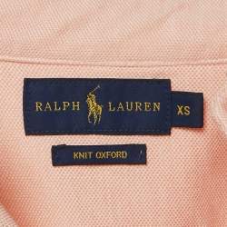Ralph Lauren Light Orange Cotton Knit Button Front Shirt XS