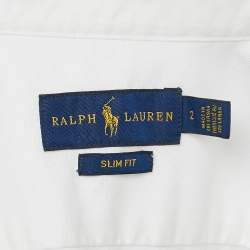 Pre Owned Ralph Lauren White Cotton Button Front Slim Fit Shirt S
