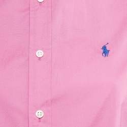 مملوكة مسبقًا Polo Ralph Lauren Pink Stretch Cotton Long Sleeve Shirt L