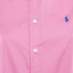 مملوكة مسبقًا Polo Ralph Lauren Pink Stretch Cotton Long Sleeve Shirt L