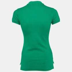 Pre Owned Ralph Lauren Green Logo Embroidered Cotton Skinny Polo T-Shirt XS